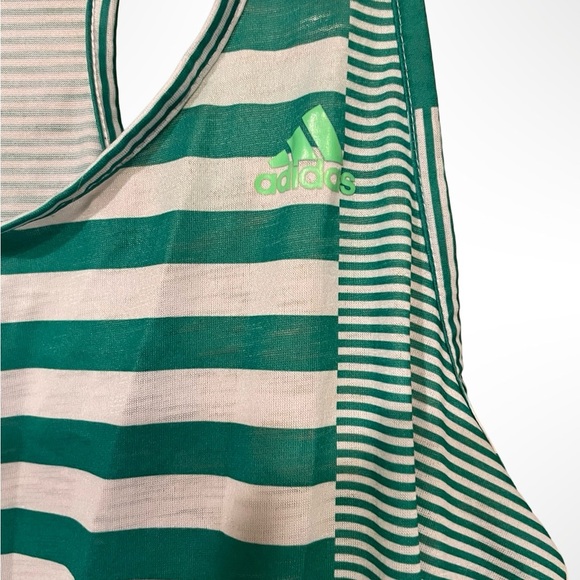 Adidas‎ Green Striped Women's athletic Tank Top size medium - Picture 2 of 3